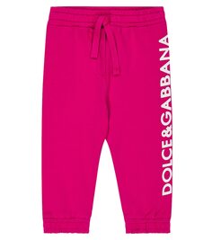 Детские спортивные штаны из джерси с леопардовым принтом Dolce&amp;Gabbana Kids, розовый