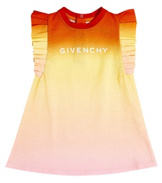 Детское хлопковое платье с эффектом омбре Givenchy Kids, мультиколор