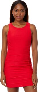 Полулегкое мини-платье с летней сборкой Beyond Yoga, цвет Candy Apple Red Heather