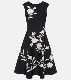Платье миди с цветочным принтом Carolina Herrera, черный