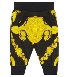 Спортивные брюки из хлопкового джерси baby medusa Versace Kids, мультиколор