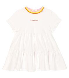 Платье из хлопкового джерси с логотипом baby baby Givenchy Kids, белый