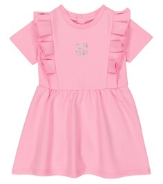 Платье из джерси с оборками baby 4g Givenchy Kids, розовый