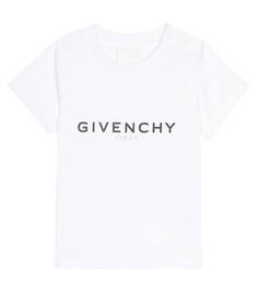 Хлопковая футболка с логотипом baby Givenchy Kids, белый