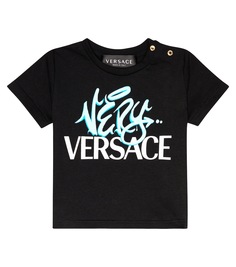 Футболка из хлопкового джерси с детским принтом Versace Kids, розовый