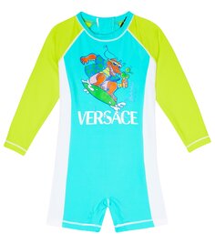 Купальник рашгард с детским принтом Versace Kids, мультиколор