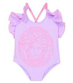 Купальник baby medusa с оборками Versace Kids, фиолетовый