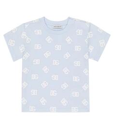 Хлопковая футболка с логотипом baby Dolce&amp;Gabbana Kids, синий