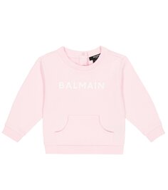 Толстовка из хлопкового джерси с логотипом baby Balmain Kids, розовый