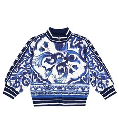 Толстовка из хлопкового джерси майолика Dolce&amp;Gabbana Kids, синий