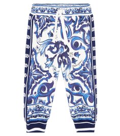 Спортивные брюки из хлопкового джерси с принтом Dolce&amp;Gabbana Kids, белый