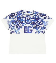 Футболка из хлопкового джерси с принтом логотипа Dolce&amp;Gabbana Kids, мультиколор