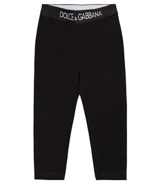 Детские леггинсы из смесового хлопка Dolce&amp;Gabbana Kids, черный
