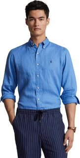 Льняная рубашка классического кроя с длинными рукавами Polo Ralph Lauren, цвет Summer Blue