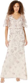Платье-русалка с цветочной вышивкой Adrianna Papell, цвет Champagne Multi