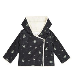 Вельветовая куртка baby camille с цветочным принтом C&apos;Era Una Volta, черный