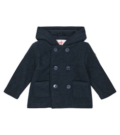 Детское двубортное пальто с капюшоном Il Gufo, синий
