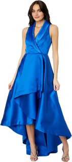 Однотонное платье-смокинг из микадо с высоким низким подолом Adrianna Papell, цвет Ultra Blue