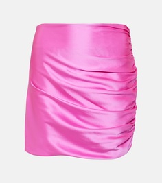 Мини-юбка из шелкового шармеза со сборками The Sei, розовый