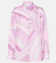 Рубашка iride из шелкового твила Pucci, фиолетовый