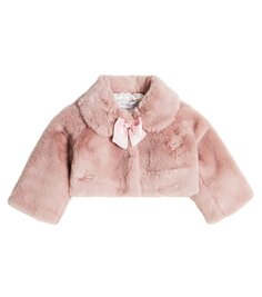 Детская куртка из искусственной овчины Monnalisa, розовый