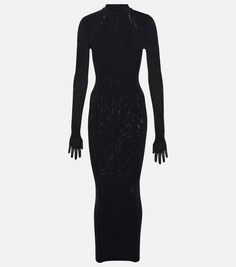 Прозрачное платье макси с замысловатым узором x simkhai Wolford, черный