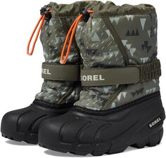 Зимние ботинки Flurry Print SOREL, цвет Stone Green/Black