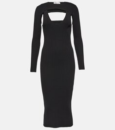 Платье миди из джерси с контурным ребристым узором x simkhai Wolford, черный