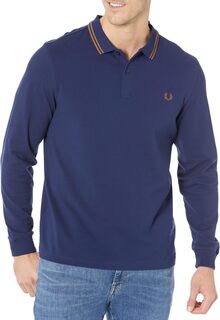 Рубашка-поло Long Sleeve Twin Tipped Shirt Fred Perry, цвет Frency Navy/Shaded Stone