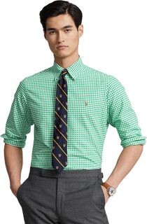 Классическая оксфордская рубашка в мелкую клетку Polo Ralph Lauren, цвет Summer Emerald/White