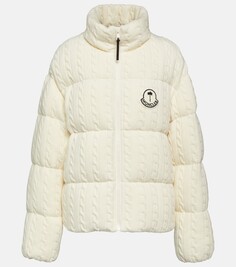 Пуховик из дендритной шерсти с логотипом x palm angels Moncler Genius, белый