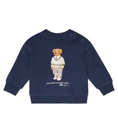 Толстовка из хлопкового джерси baby polo bear Polo Ralph Lauren Kids, синий