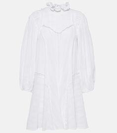 Расклешенное мини-платье isma из смесового хлопка Marant Etoile, белый