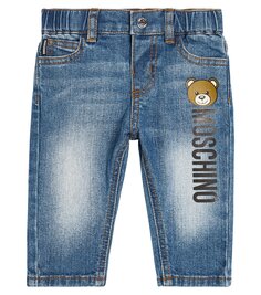 Детские джинсы с логотипом Moschino Kids, синий