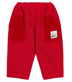 Хлопковые спортивные штаны с бархатной отделкой baby yummy cake Bobo Choses, красный