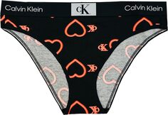 Хлопковое современное бикини 1996 года Calvin Klein Underwear, цвет Neon Hearts/Black
