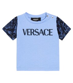 Футболка из хлопкового джерси baby barocco Versace Kids, мультиколор