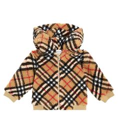 Детская плюшевая куртка burberry в клетку Burberry Kids, бежевый