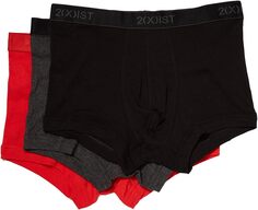Трусы 3-Pack ESSENTIAL No-Show Trunk 2(X)IST, цвет Black/Charcoal Heather/Red 2xist
