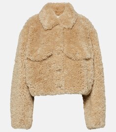 Укороченная куртка из искусственной овчины Marant Etoile, нейтральный