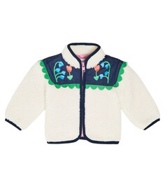 Детская флисовая куртка с цветочным принтом Stella Mccartney Kids, белый