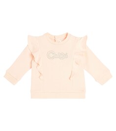 Детская толстовка из хлопкового джерси Chloé Kids, розовый