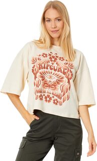 Укороченная футболка с короткими рукавами Reflections Heritage Rip Curl, цвет Off-White