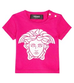 Футболка из хлопкового джерси с логотипом baby Versace Kids, фиолетовый