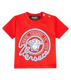 Футболка из хлопкового джерси baby medusa Versace Kids, красный