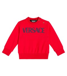 Толстовка из хлопкового джерси с логотипом baby baby Versace Kids, красный