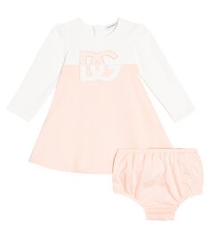 Платье из хлопка baby dg Dolce&amp;Gabbana Kids, розовый