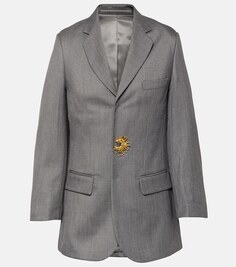 Твиловый пиджак из смесовой шерсти Jacques Wei, серый