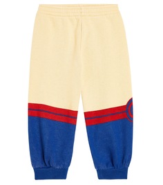 Спортивные штаны из хлопкового джерси с детским принтом Gucci Kids, мультиколор