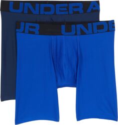 Трусы Tech 6&quot; Boxerjock 2-Pack Under Armour, цвет Royal/Academy